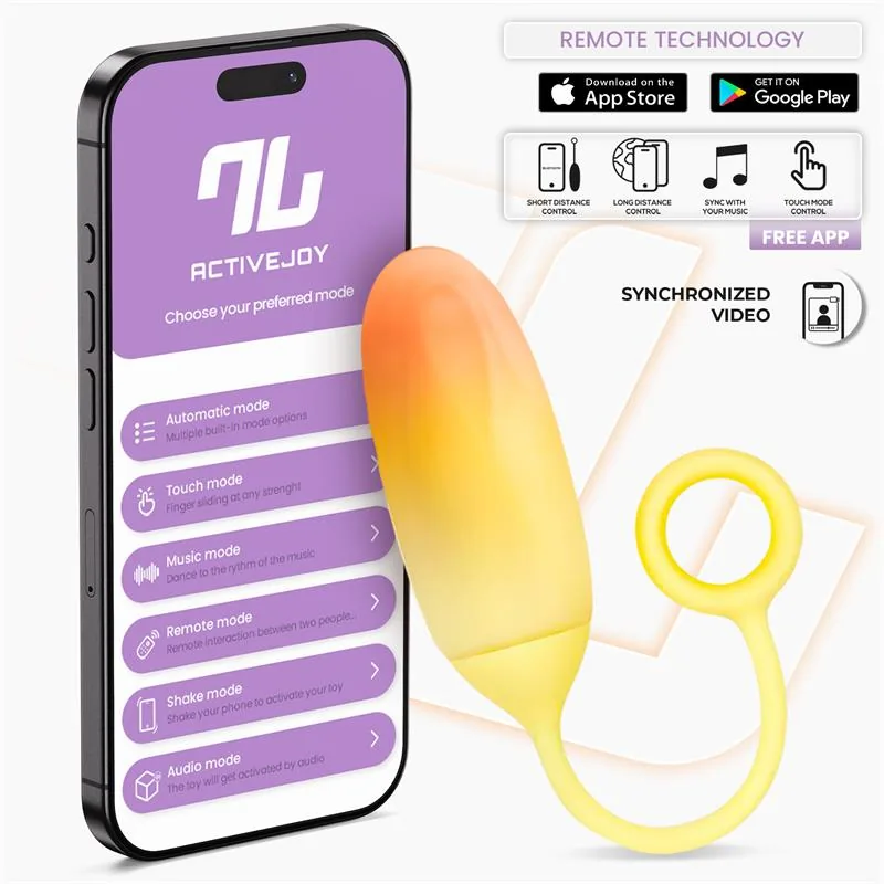 Bala Vibratória de Silicone Dupla Camada com Aplicação Amarelo/Laranja