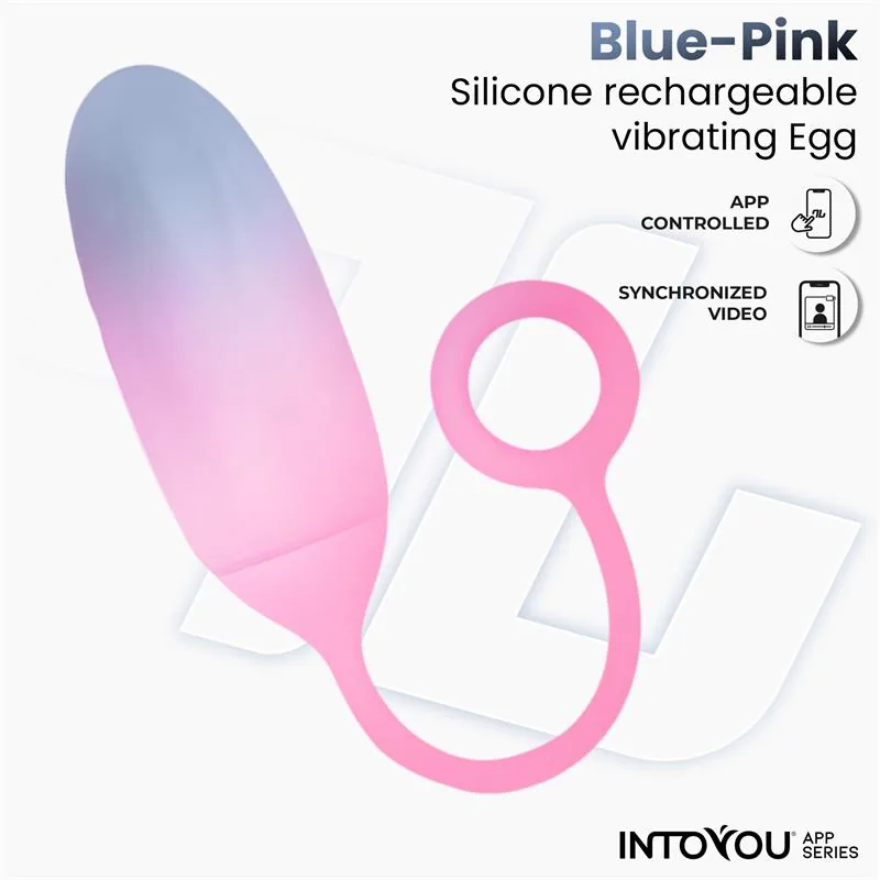 Bala Vibratória de Silicone Dupla Camada com Aplicação Azul/Rosa — vista 3 de 9