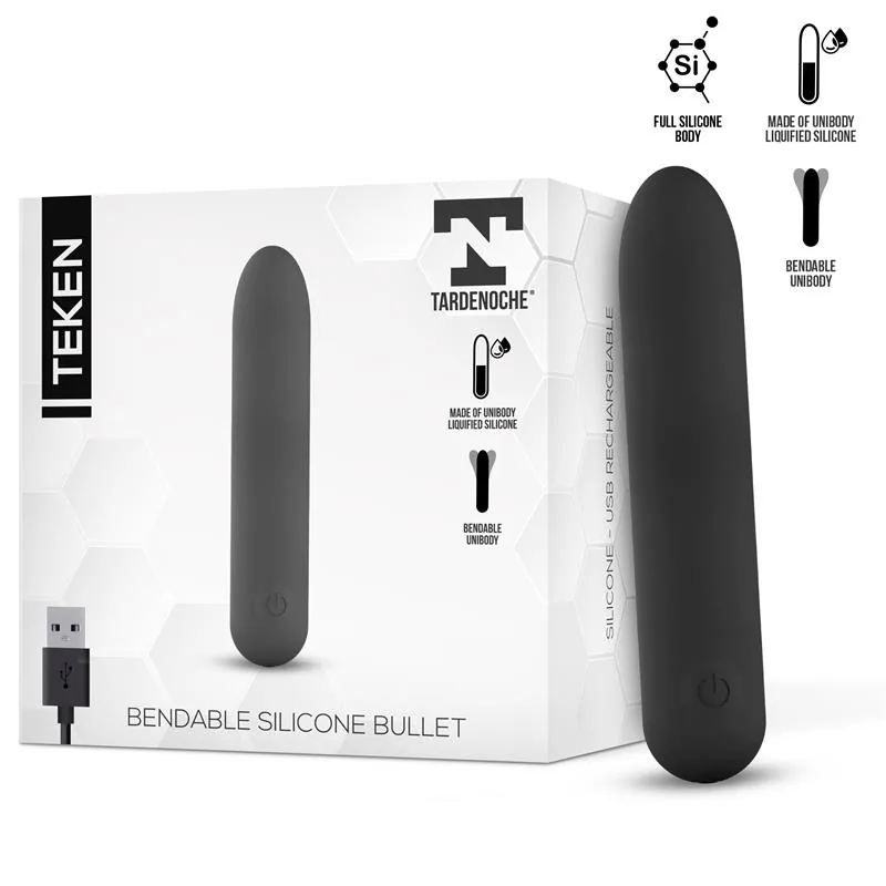 Bala Vibratória Teken Flexível em Silicone Líquido USB Magnético Tardenoche