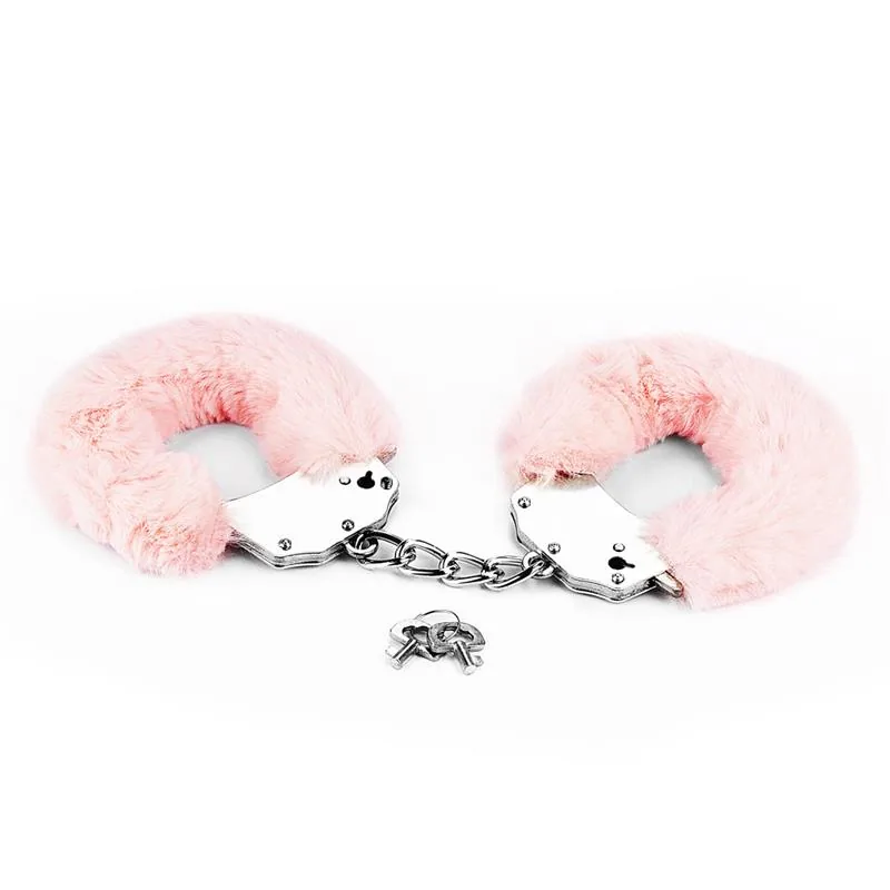 Algemas Metálicas com Pelo Rosa Lovetoy