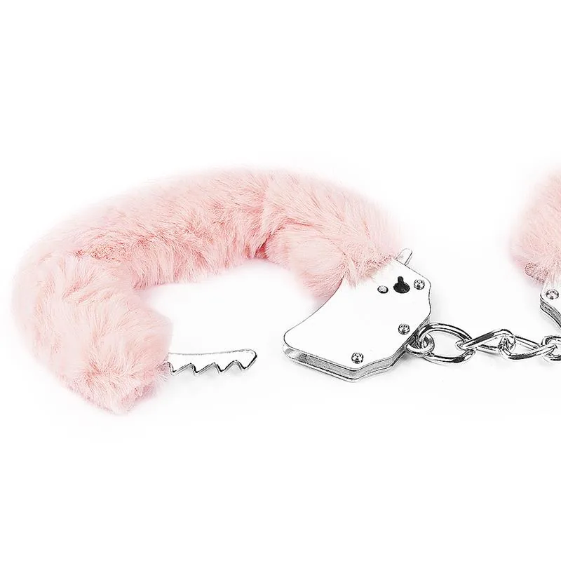 Algemas Metálicas com Pelo Rosa Lovetoy — vista 4 de 7
