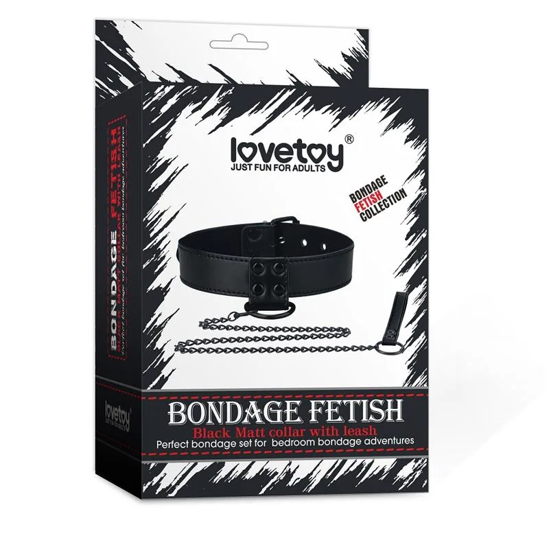 Coleira com Trela em Corrente Lovetoy Preta Mate — vista 5 de 5