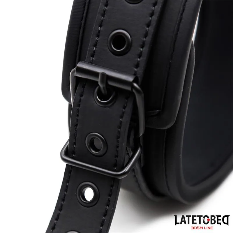 Coleira com Trela em Neoprene LateToBed Preta — vista 3 de 6