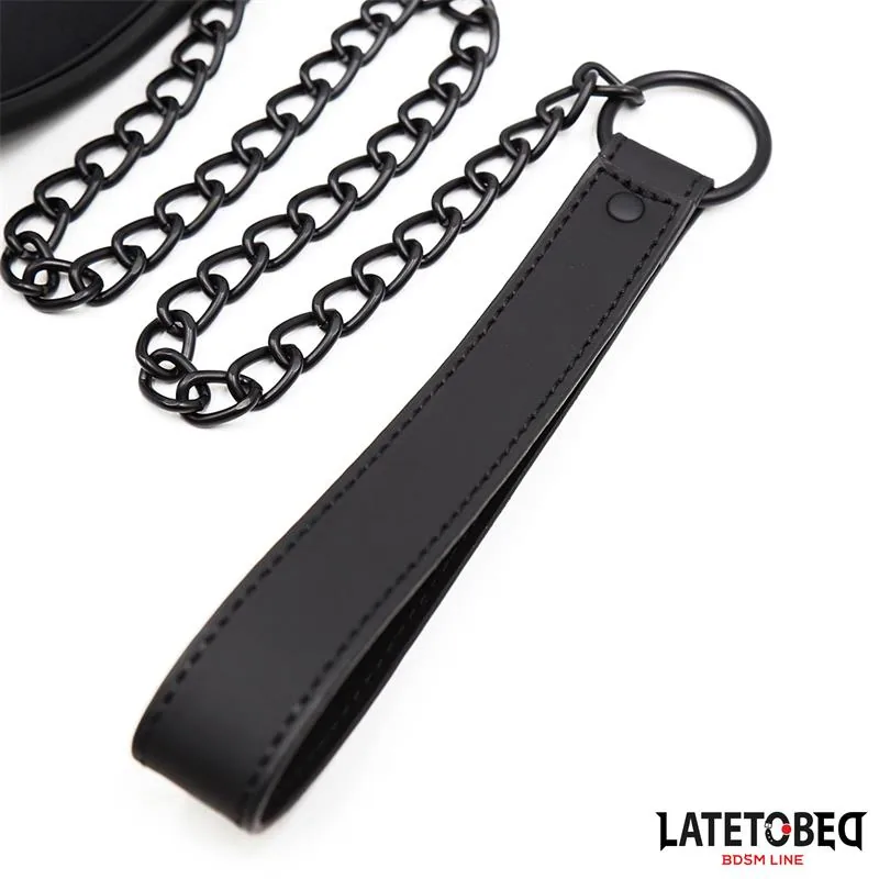 Coleira com Trela em Neoprene LateToBed Preta — vista 4 de 6