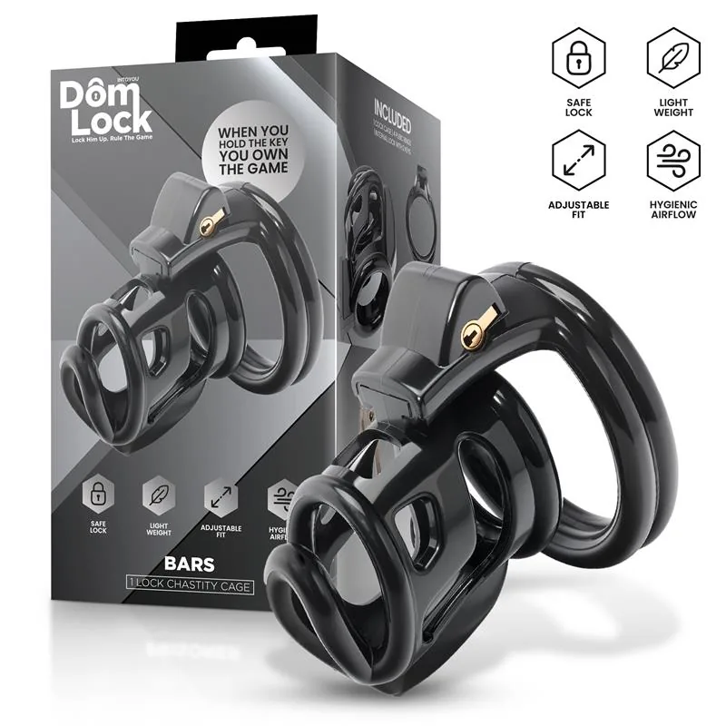 Gaiola de Castidade Bars com Cadeado Interno DomLock
