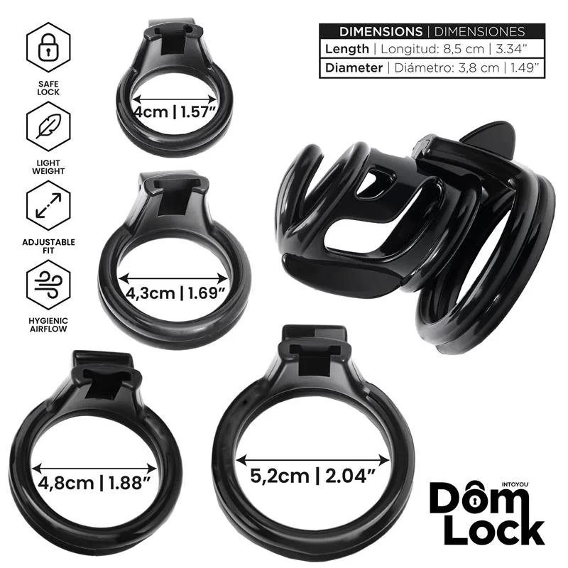Gaiola de Castidade Bars com Cadeado Interno DomLock — vista 3 de 5