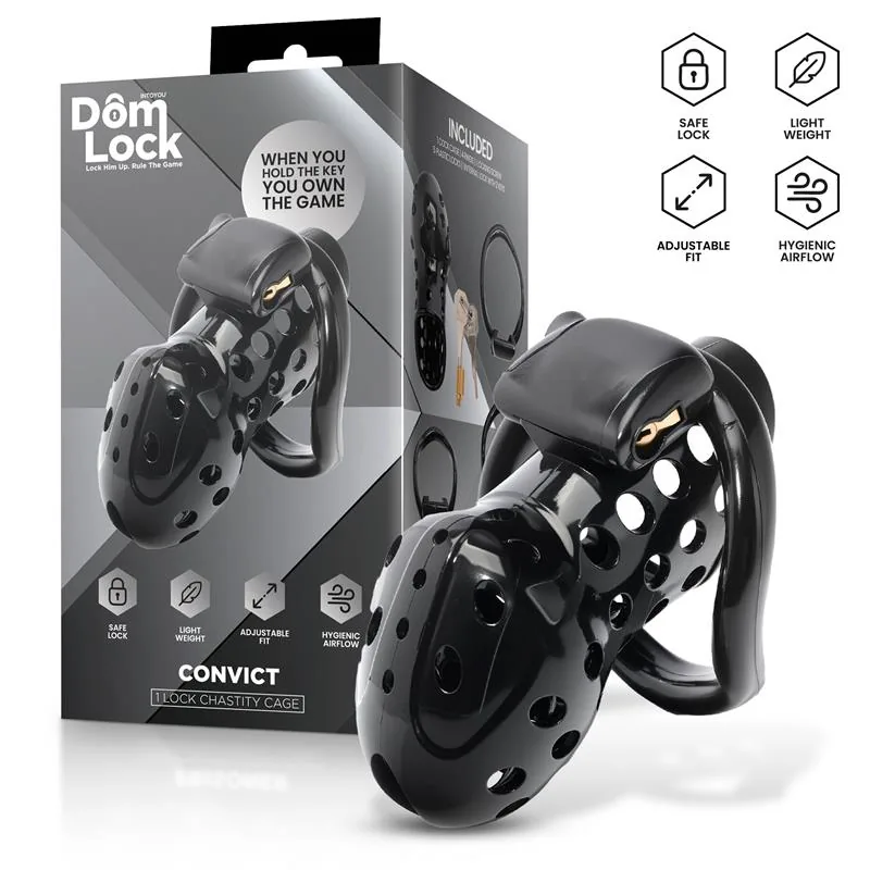 Gaiola de Castidade Convict com Cadeado Interno DomLock