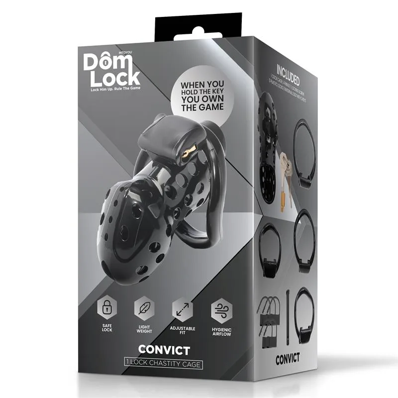 Gaiola de Castidade Convict com Cadeado Interno DomLock — vista 5 de 5