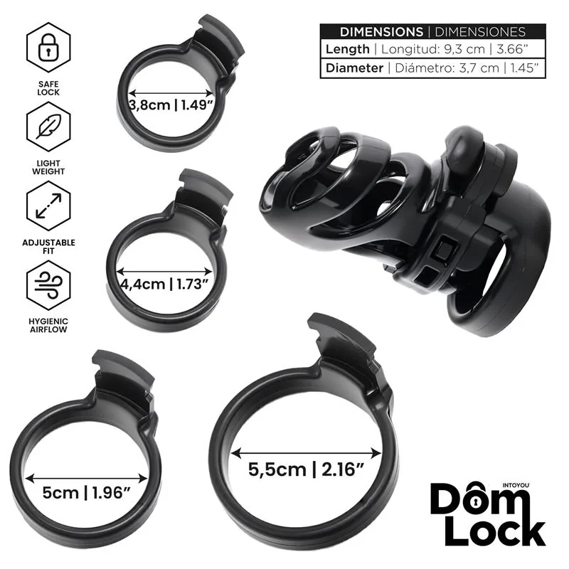 Gaiola de Castidade Detention com Acessório Prince Albert DomLock — vista 4 de 6