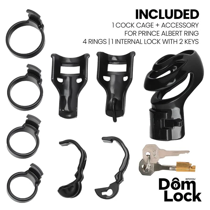 Gaiola de Castidade Detention com Acessório Prince Albert DomLock — vista 5 de 6