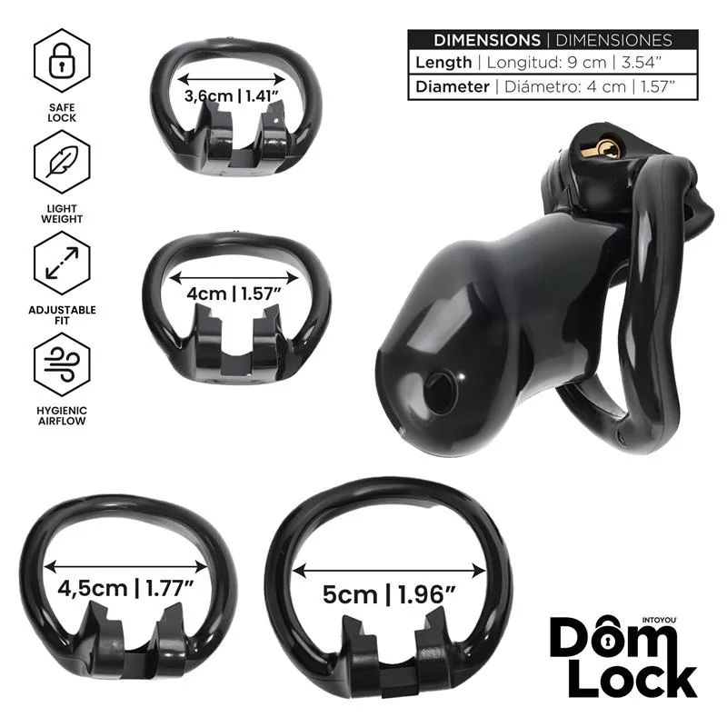 Gaiola de Castidade Guard com Cadeado Interno Tamanho S DomLock — vista 3 de 5