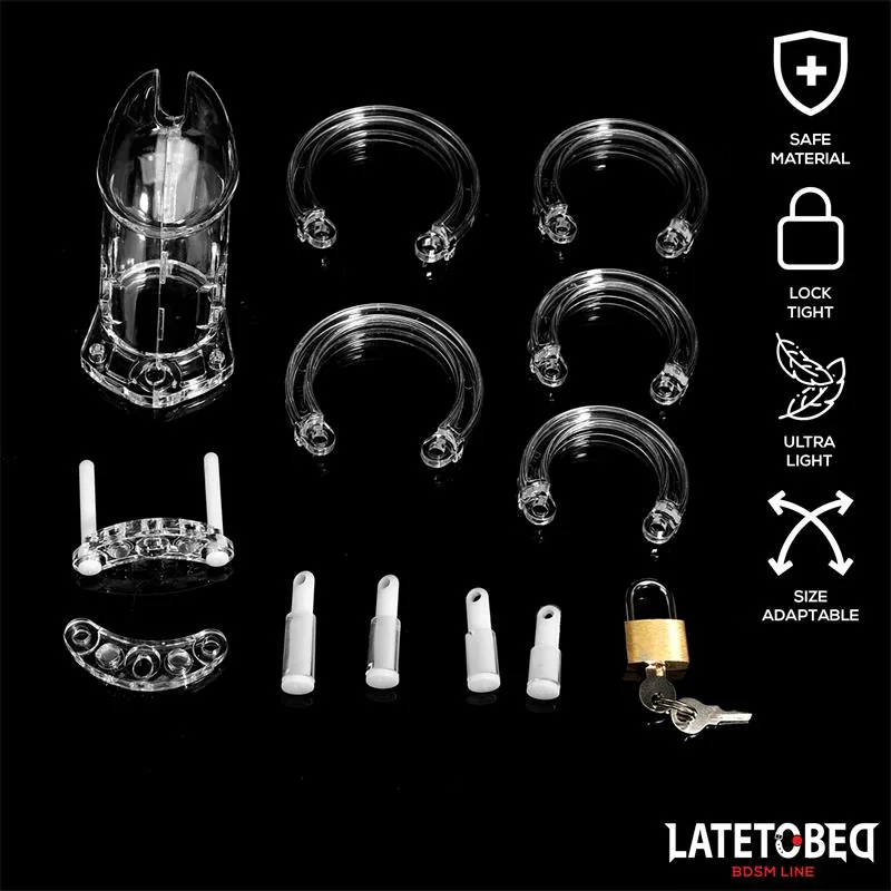 Gaiola de Castidade Long Transparente LateToBed — vista 7 de 7