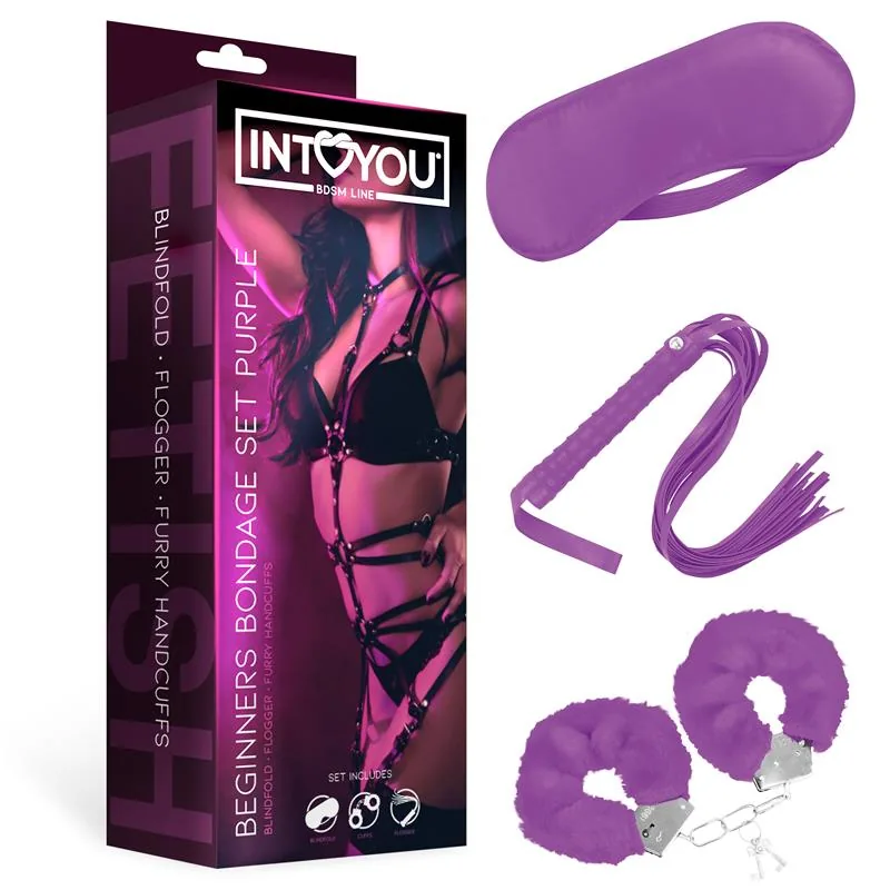 Kit de Bondage Beginners Intoyou Roxo 3 Peças