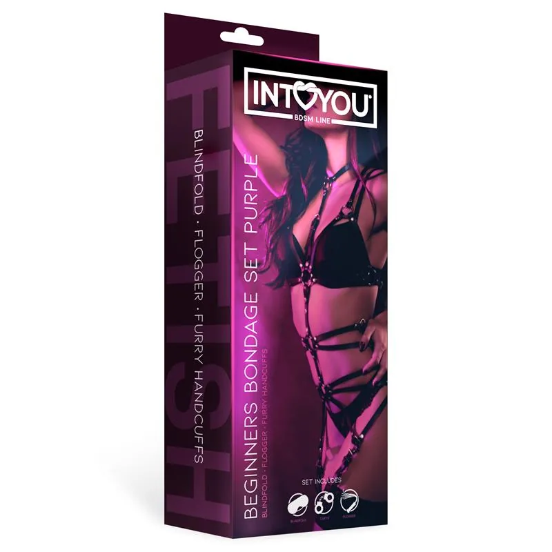 Kit de Bondage Beginners Intoyou Roxo 3 Peças — vista 2 de 7