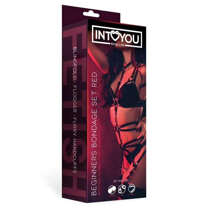 Kit de Bondage Beginners Intoyou Vermelho 3 Peças — vista 2 de 7
