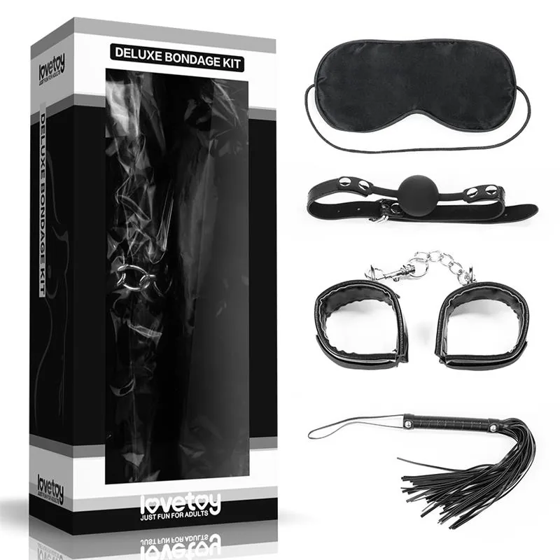 Kit Bondage Deluxe com Flogger Lovetoy 4 Peças