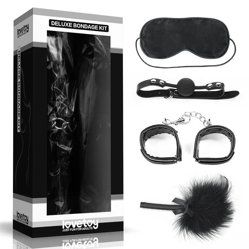 Kit Bondage Deluxe com Plumas Lovetoy 4 Peças