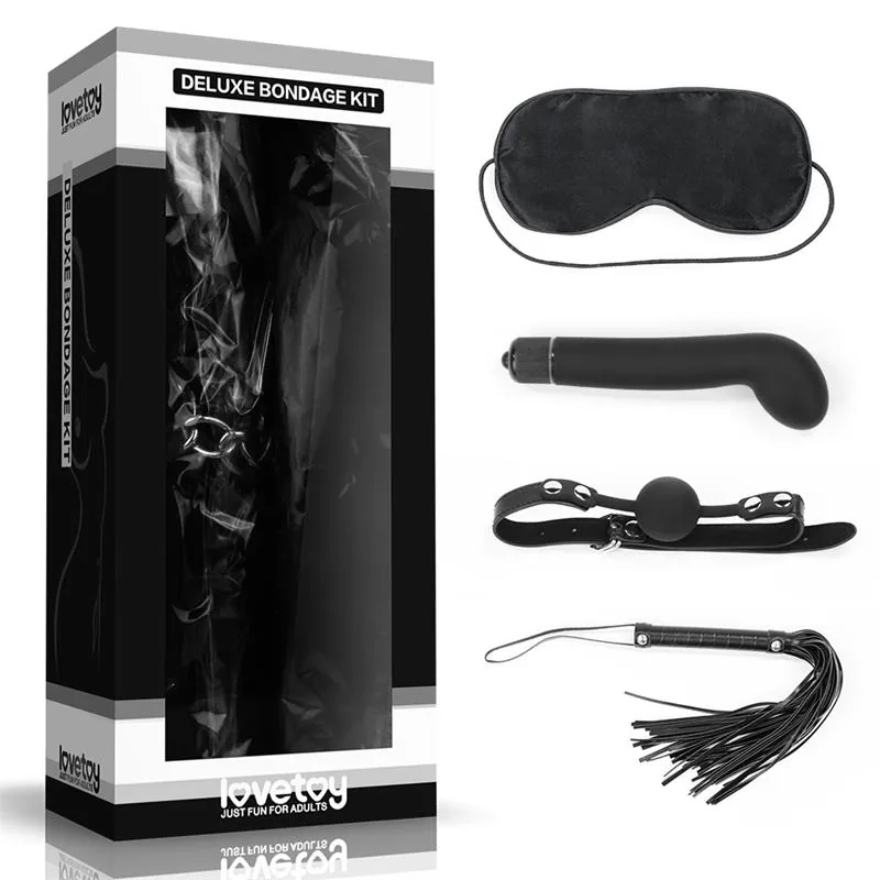 Kit Bondage Deluxe com Vibrador e Flogger Lovetoy
