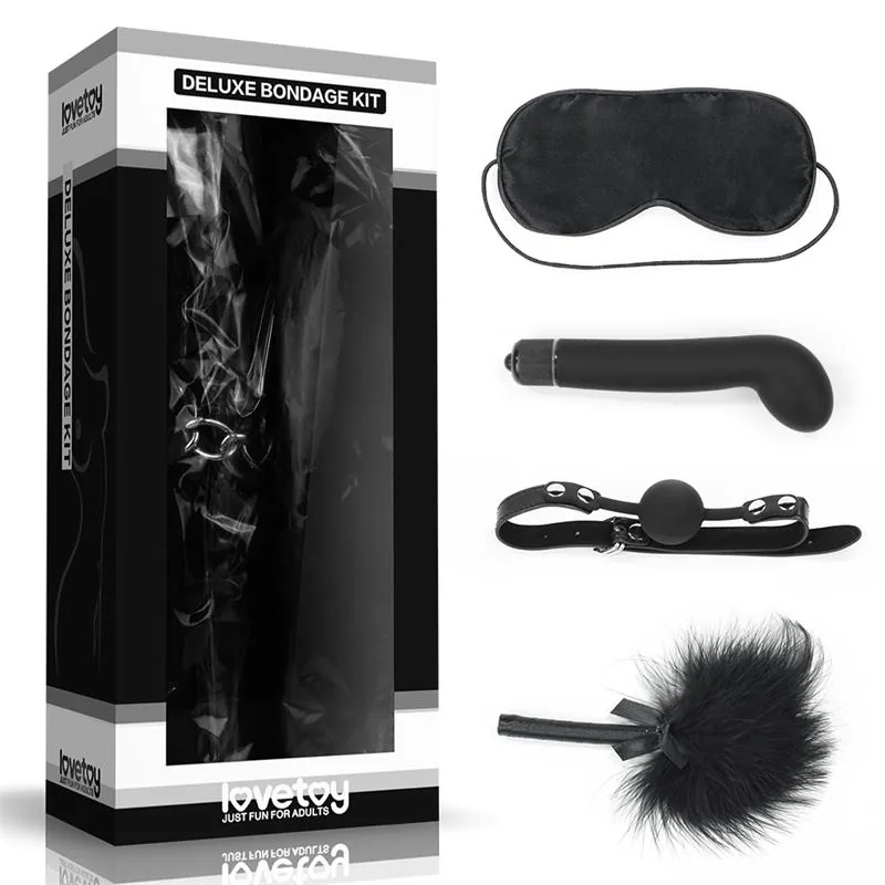 Kit Bondage Deluxe com Vibrador e Plumas Lovetoy