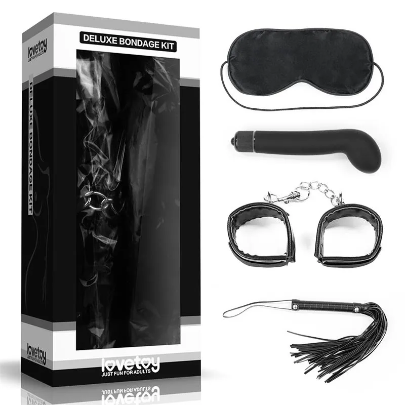 Kit de Bondage Deluxe com Vibrador Lovetoy Preto