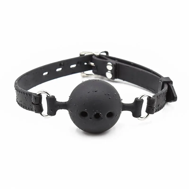 Mordaça de Bola Silicone LateToBed 4,5 cm Preta — vista 2 de 5