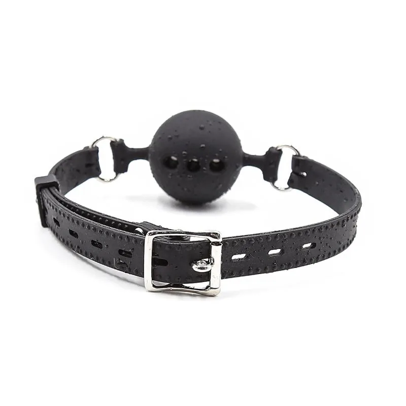 Mordaça de Bola Silicone LateToBed 4,5 cm Preta — vista 3 de 5