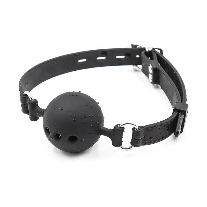 Mordaça de Bola Silicone LateToBed 4,5 cm Preta — vista 4 de 5
