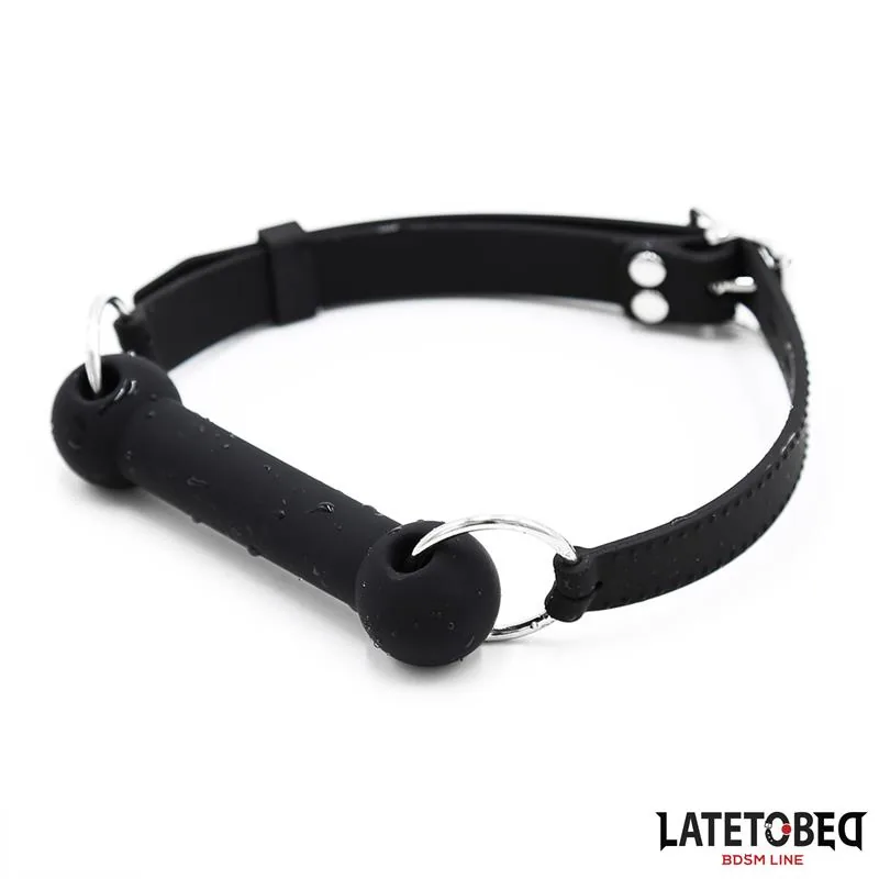 Mordaça Osso em Silicone LateToBed Preta 13 cm