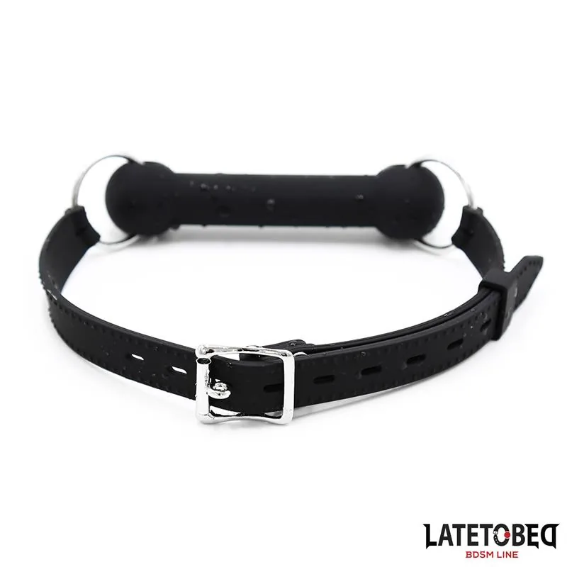 Mordaça Osso em Silicone LateToBed Preta 13 cm — vista 2 de 5