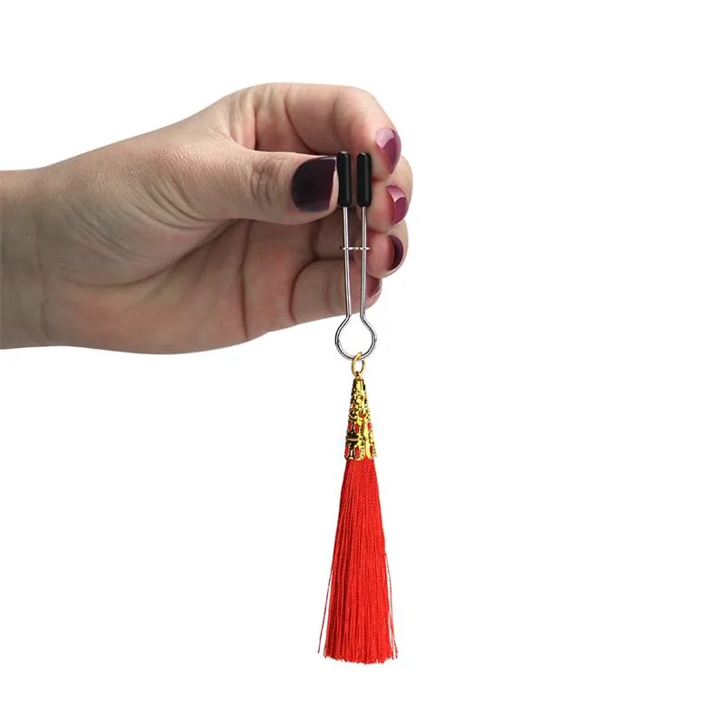 Pinças de Mamilos Glamour Tassel Lovetoy Vermelhas — vista 3 de 5