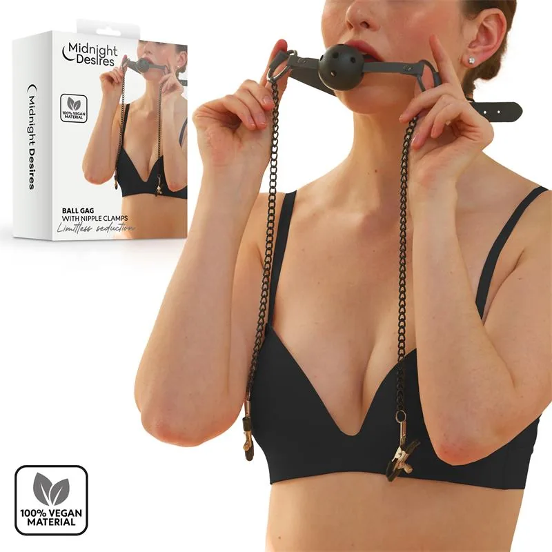 Pinças de Mamilos e Mordaça Midnight Desires