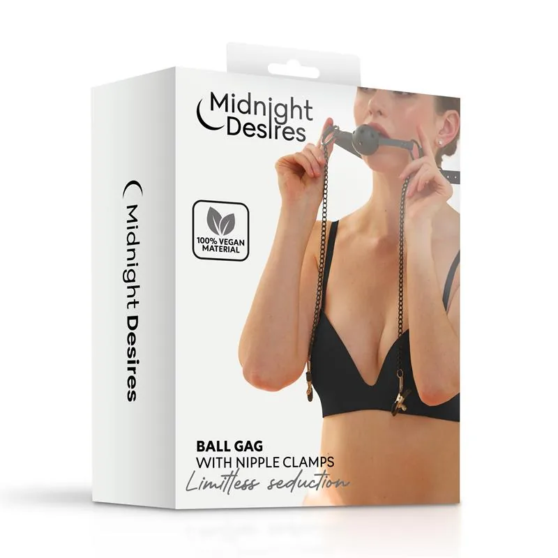 Pinças de Mamilos e Mordaça Midnight Desires — vista 7 de 7