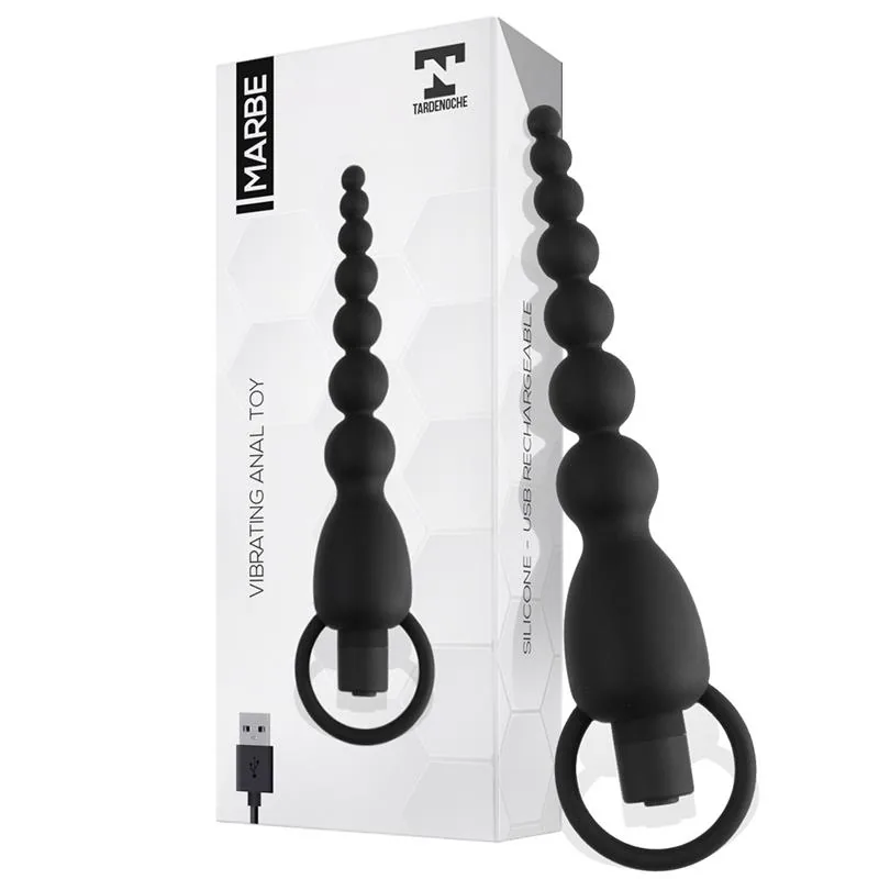 Corrente Anal Marbe com Vibração USB Silicone Tardenoche