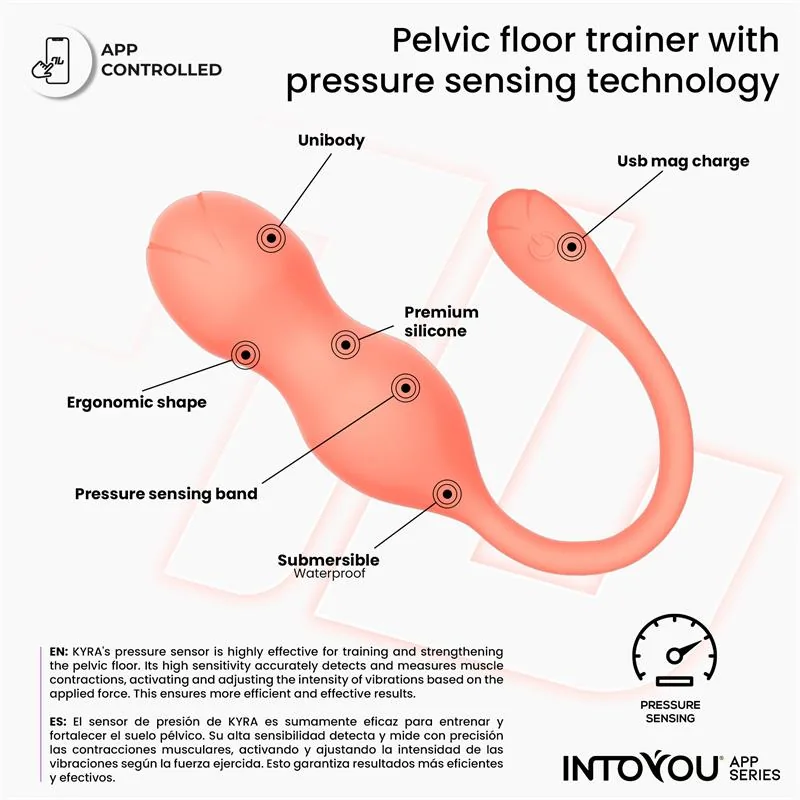 Treinador de Pavimento Pélvico Kyra com Sensor de Pressão e Aplicação InToYou — vista 3 de 10