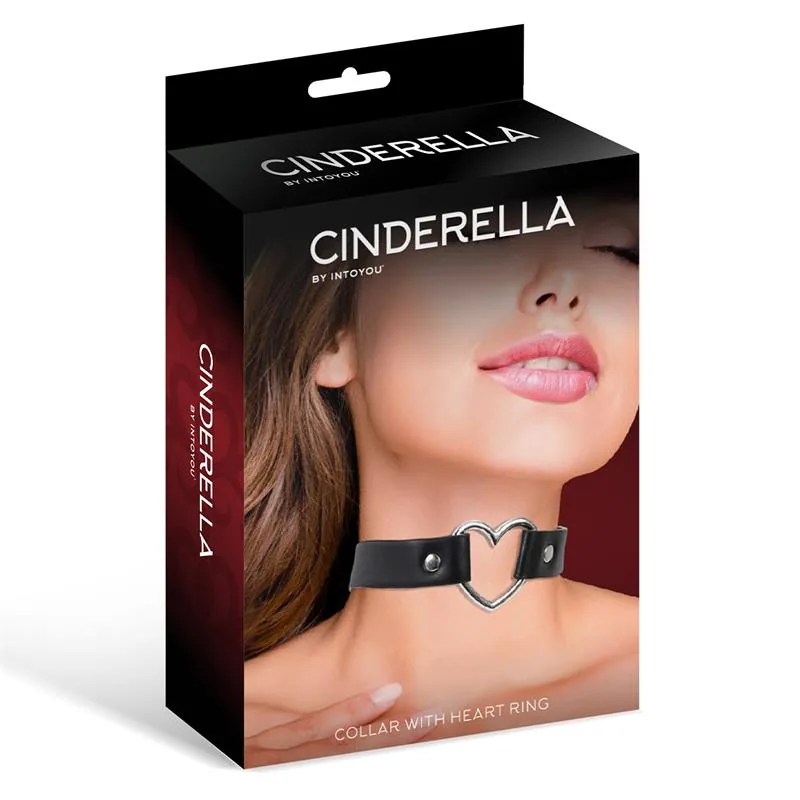Coleira Justa com Coração Cinderella Couro Vegano — vista 3 de 3