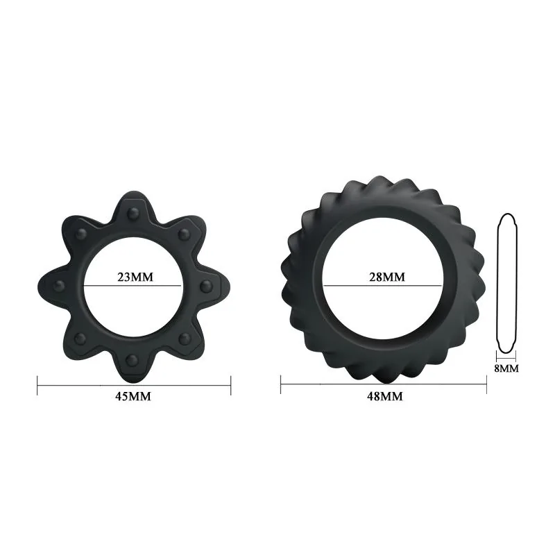 Conjunto de 2 Anéis Penianos Flowering Silicone Baile — vista 5 de 6