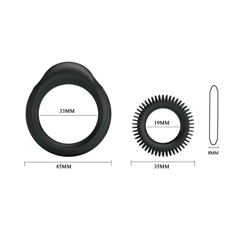 Conjunto de 2 Anéis Penianos Manhood Silicone Baile — vista 5 de 6