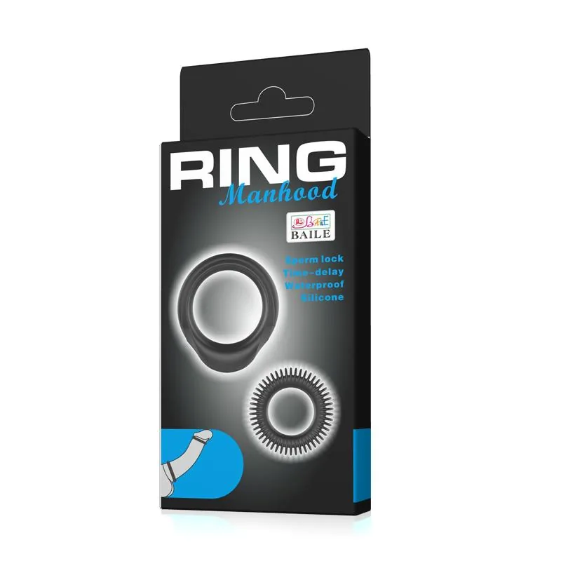 Conjunto de 2 Anéis Penianos Manhood Silicone Baile — vista 6 de 6