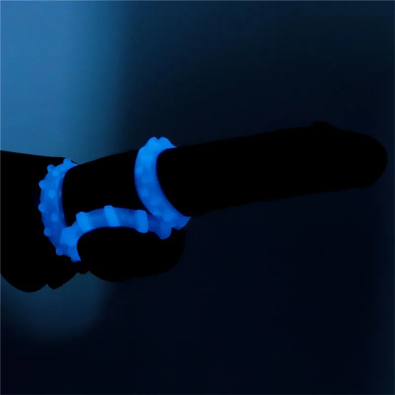 Conjunto de 3 Anéis Penianos Luminosos Lumino Play TPE Lovetoy Azul — vista 5 de 7