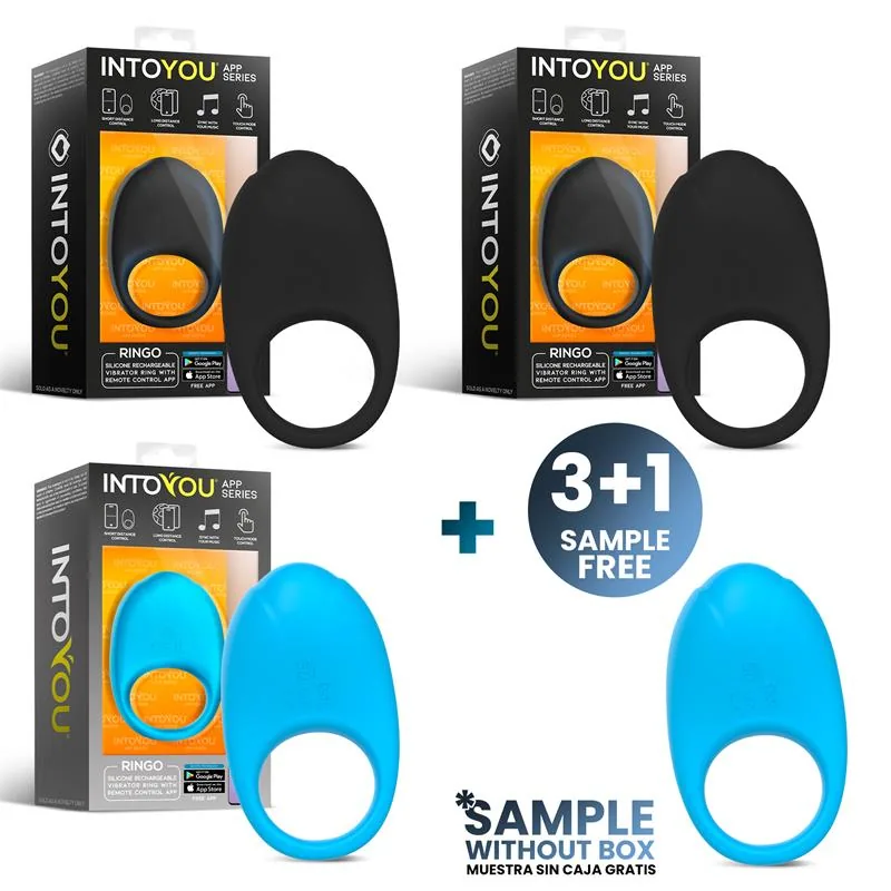 Conjunto de 4 Anéis Penianos Vibratórios Ringo com Aplicação