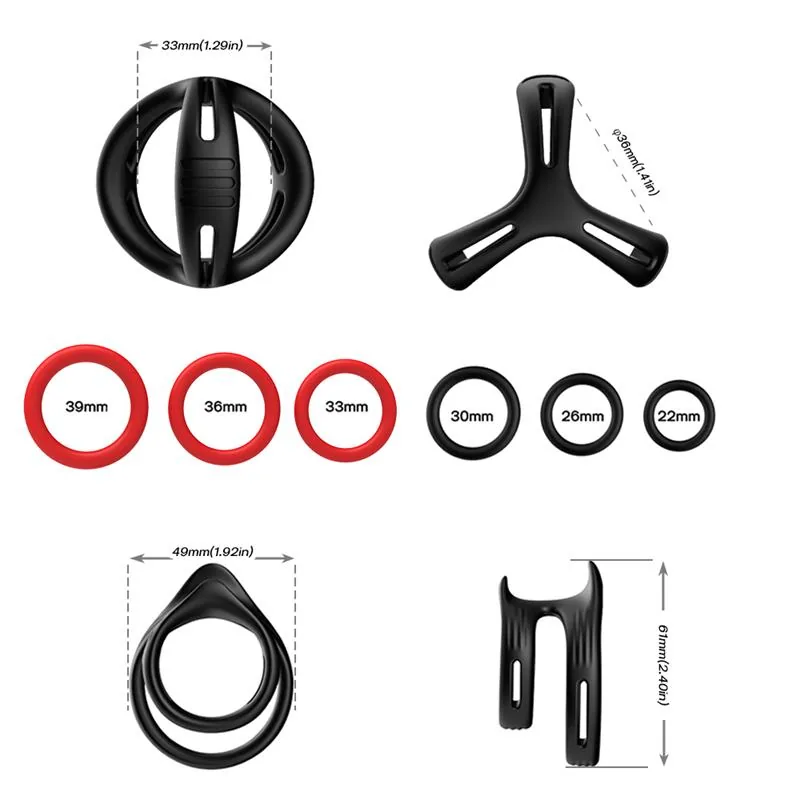Conjunto de 8 Anéis Penianos Flexíveis Urban Sky — vista 4 de 4