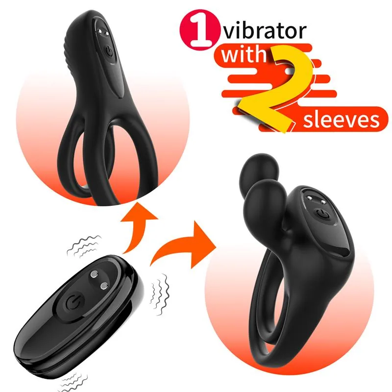 Conjunto de 2 Anéis Penianos Vibradores com Estimulador Urban Sky
