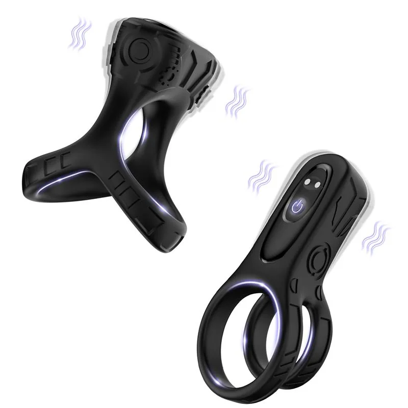 Conjunto de 2 Anéis Penianos Vibradores Mecha Lock Essence Ring Urban Sky — vista 2 de 8