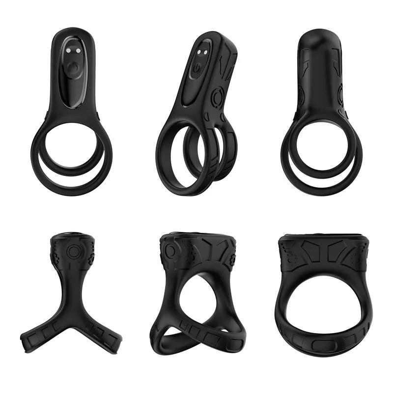 Conjunto de 2 Anéis Penianos Vibradores Mecha Lock Essence Ring Urban Sky — vista 4 de 8