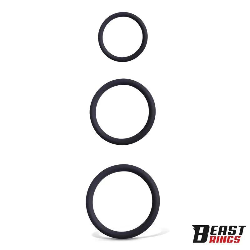 Conjunto de 3 Anéis Penianos em Silicone Pequeno, Médio e Grande Beast Rings — vista 2 de 4