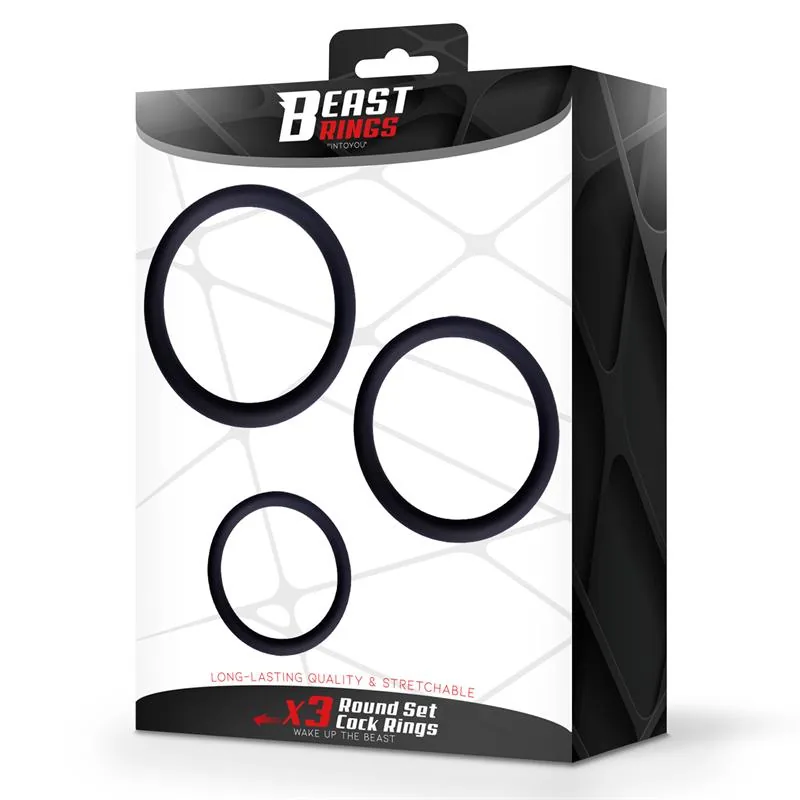 Conjunto de 3 Anéis Penianos em Silicone Pequeno, Médio e Grande Beast Rings — vista 4 de 4