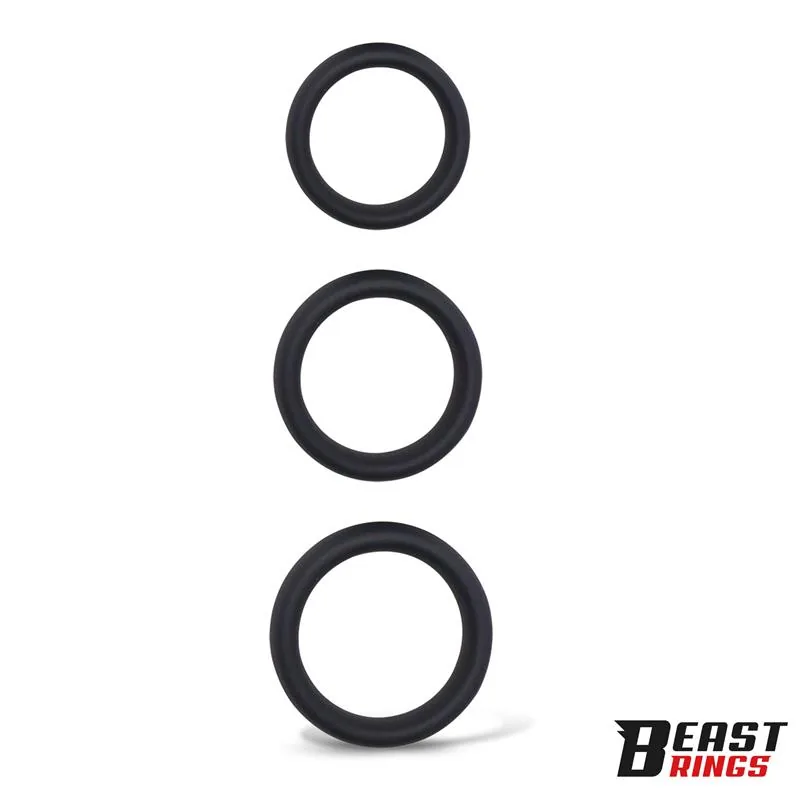 Conjunto de 3 Anéis Penianos em Silicone S, M e L Beast Rings — vista 2 de 6