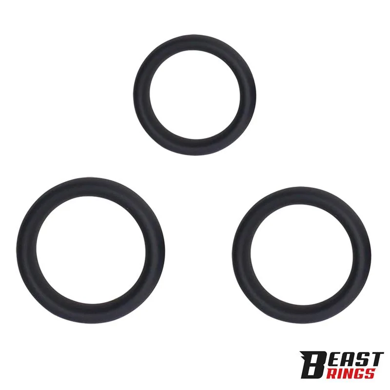 Conjunto de 3 Anéis Penianos em Silicone S, M e L Beast Rings — vista 3 de 6