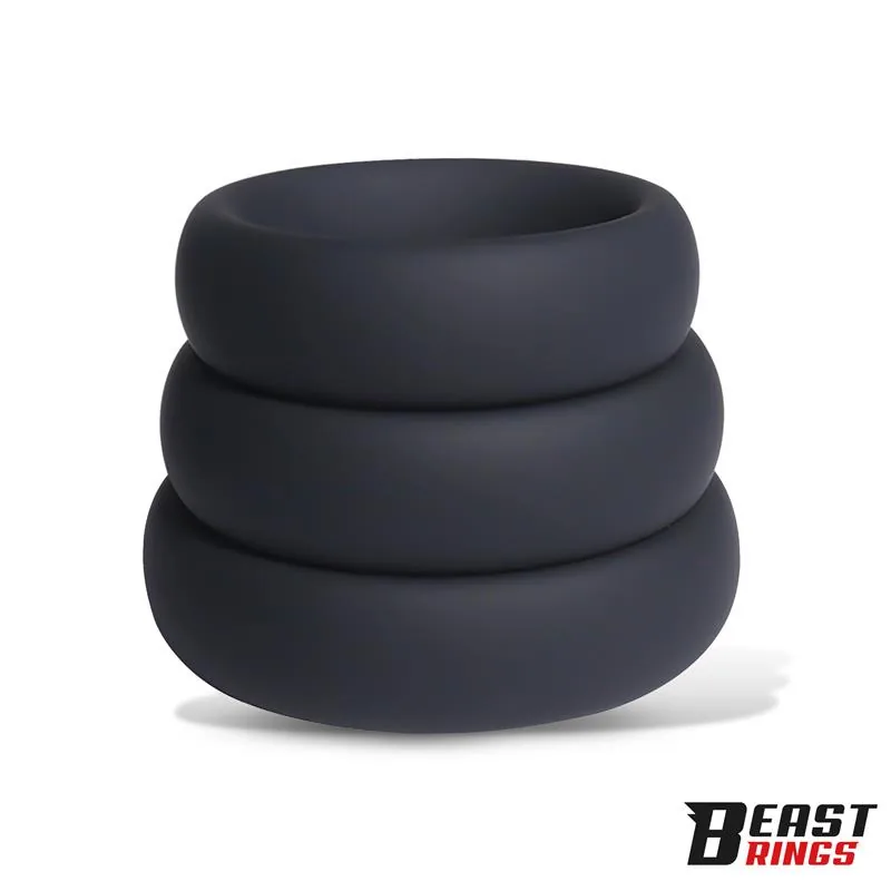 Conjunto de 3 Anéis Penianos em Silicone S, M e L Beast Rings — vista 4 de 6