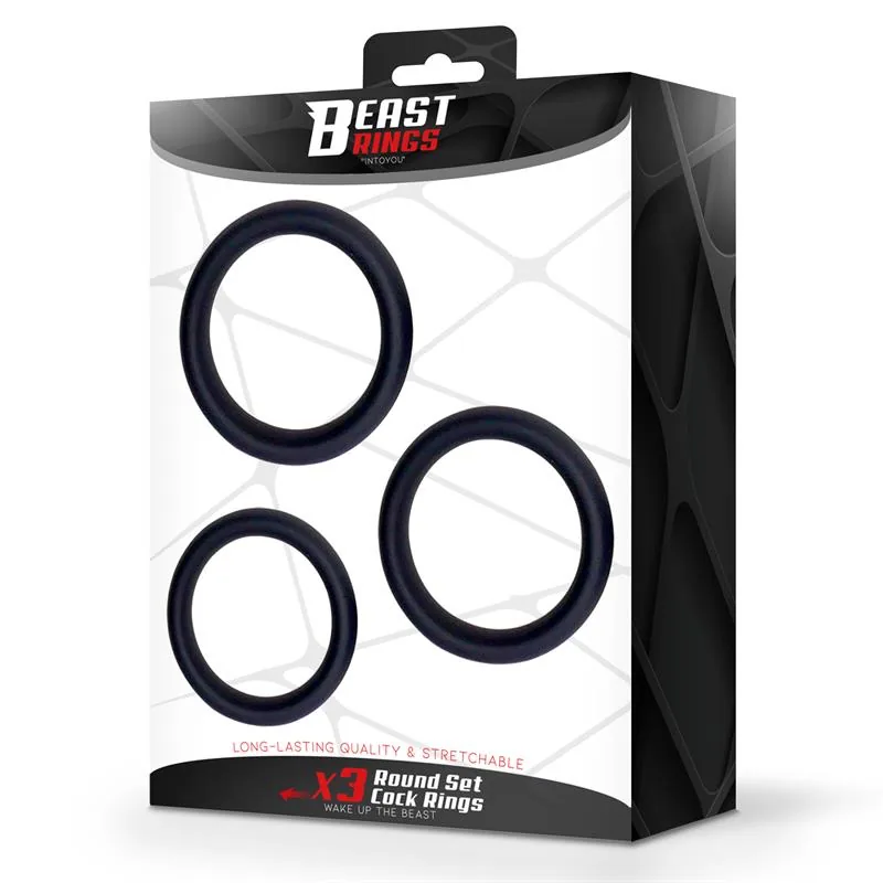 Conjunto de 3 Anéis Penianos em Silicone S, M e L Beast Rings — vista 6 de 6